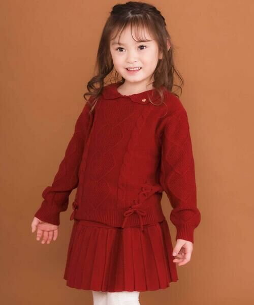 SLAP SLIP / スラップ スリップ ミニ・ひざ丈スカート | 【ウォッシャブル加工】リボンチャーム付きニットプリーツスカパン(90~130cm) | 詳細4