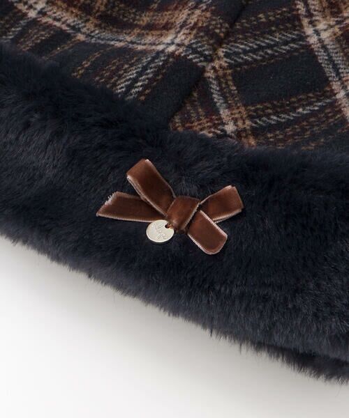 SLAP SLIP / スラップ スリップ ミニ・ひざ丈スカート | 【お揃い】ファー切替チェック台形スカート(90~130cm) | 詳細5