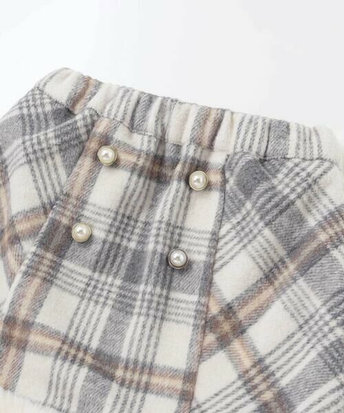 SLAP SLIP / スラップ スリップ ミニ・ひざ丈スカート | 【お揃い】ファー切替チェック台形スカート(90~130cm) | 詳細10