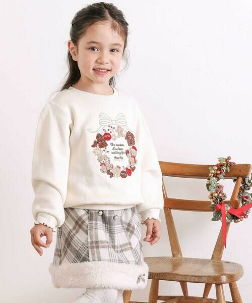 SLAP SLIP / スラップ スリップ ミニ・ひざ丈スカート | 【お揃い】ファー切替チェック台形スカート(90~130cm) | 詳細7