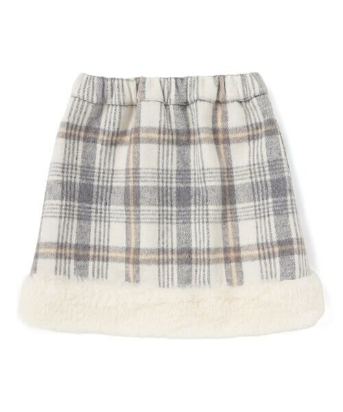 SLAP SLIP / スラップ スリップ ミニ・ひざ丈スカート | 【お揃い】ファー切替チェック台形スカート(90~130cm) | 詳細9