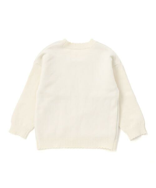 SLAP SLIP / スラップ スリップ ニット・セーター | 【ウォッシャブル加工】クマウサギアニマルモチーフ縁スカラップニットトップス(80~130cm) | 詳細5