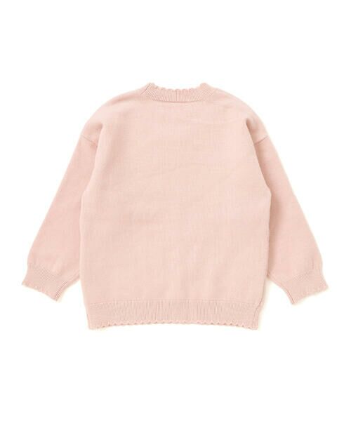 SLAP SLIP / スラップ スリップ ニット・セーター | 【ウォッシャブル加工】クマウサギアニマルモチーフ縁スカラップニットトップス(80~130cm) | 詳細10