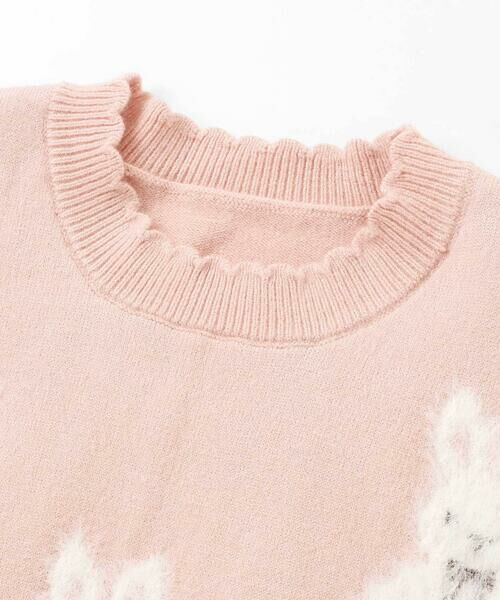 SLAP SLIP / スラップ スリップ ニット・セーター | 【ウォッシャブル加工】クマウサギアニマルモチーフ縁スカラップニットトップス(80~130cm) | 詳細11