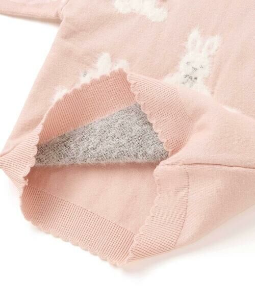 SLAP SLIP / スラップ スリップ ニット・セーター | 【ウォッシャブル加工】クマウサギアニマルモチーフ縁スカラップニットトップス(80~130cm) | 詳細15