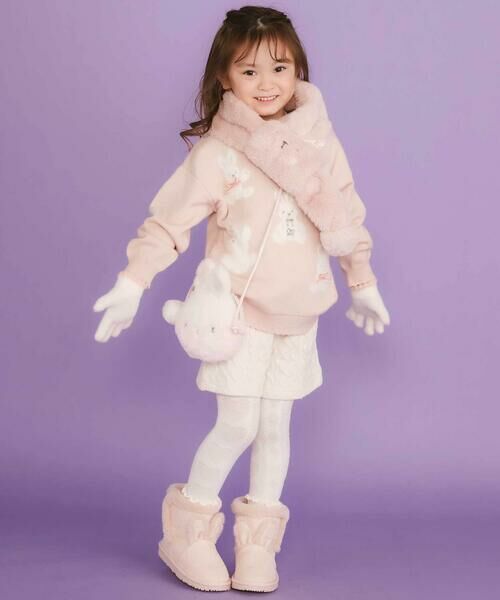 SLAP SLIP / スラップ スリップ ニット・セーター | 【ウォッシャブル加工】クマウサギアニマルモチーフ縁スカラップニットトップス(80~130cm) | 詳細8