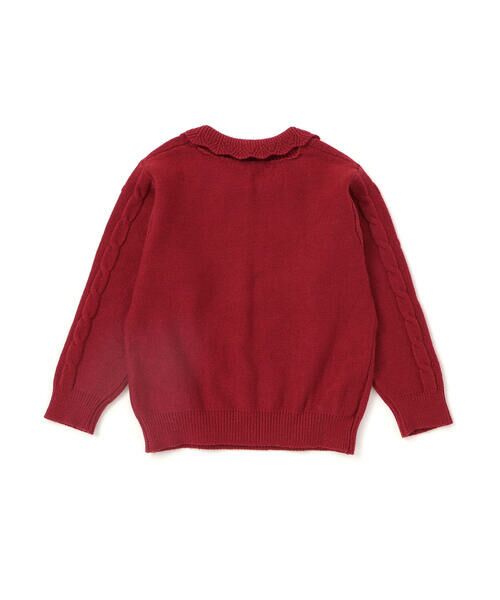 SLAP SLIP / スラップ スリップ ニット・セーター | 【ウォッシャブル加工】編み込みリボンハート柄 襟付きニットトップス(90~130cm) | 詳細6