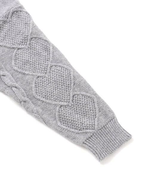 SLAP SLIP / スラップ スリップ ニット・セーター | 【ウォッシャブル加工】編み込みリボンハート柄 襟付きニットトップス(90~130cm) | 詳細11