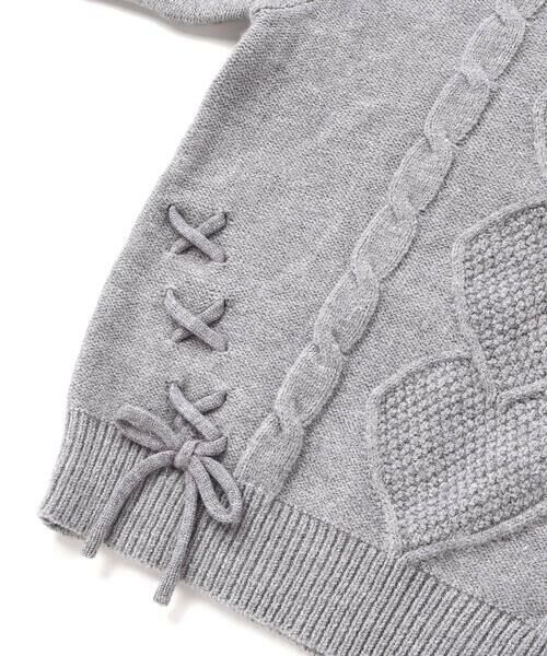 SLAP SLIP / スラップ スリップ ニット・セーター | 【ウォッシャブル加工】編み込みリボンハート柄 襟付きニットトップス(90~130cm) | 詳細13