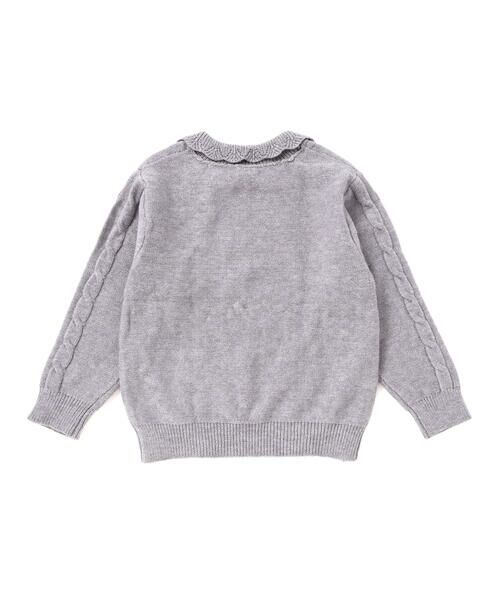 SLAP SLIP / スラップ スリップ ニット・セーター | 【ウォッシャブル加工】編み込みリボンハート柄 襟付きニットトップス(90~130cm) | 詳細8