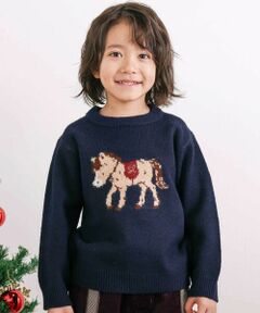 SLAP SLIP / スラップ スリップ ニット・セーター | ウマクマネコアニマルモチーフニットトップス(80~130cm)