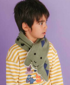 SLAP SLIP / スラップ スリップ マフラー・ショール・スヌード・ストール | 消防車恐竜わくわくモチーフ裏ボアニットマフラー