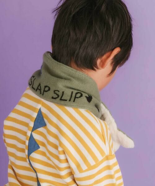 SLAP SLIP / スラップ スリップ マフラー・ショール・スヌード・ストール | 消防車恐竜わくわくモチーフ裏ボアニットマフラー | 詳細9