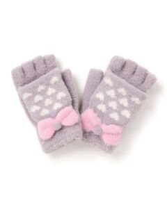 SLAP SLIP / スラップ スリップ 手袋 | ミトン指なし2WAYハートいっぱいリボン手袋