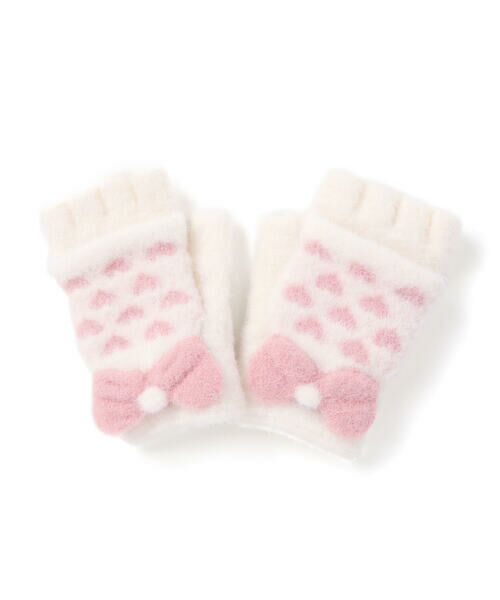 SLAP SLIP / スラップ スリップ 手袋 | ミトン指なし2WAYハートいっぱいリボン手袋 | 詳細1