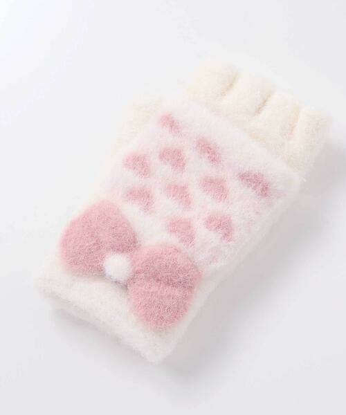 SLAP SLIP / スラップ スリップ 手袋 | ミトン指なし2WAYハートいっぱいリボン手袋 | 詳細3