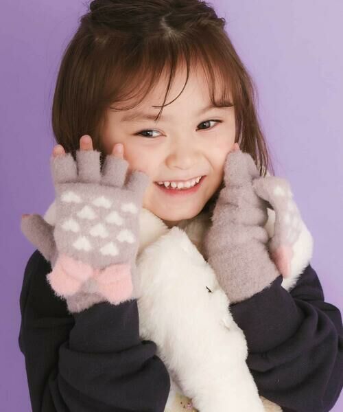 SLAP SLIP / スラップ スリップ 手袋 | ミトン指なし2WAYハートいっぱいリボン手袋 | 詳細8