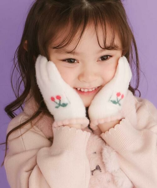 SLAP SLIP / スラップ スリップ 手袋 | チェリーモチーフガーリー5本指手袋 | 詳細1