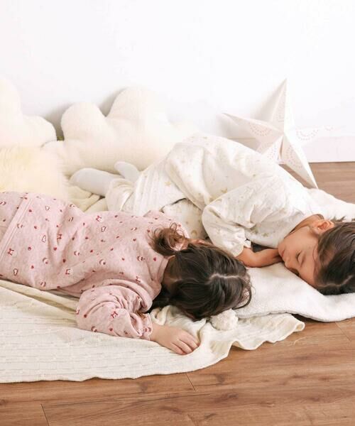 SLAP SLIP / スラップ スリップ ルームウェア | 【スララク/腹巻き一体型】みんな快眠！長袖みんみんキルティングパジャマ 上下セット(80~130cm) | 詳細2