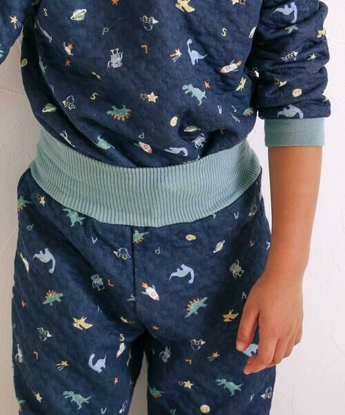 SLAP SLIP / スラップ スリップ ルームウェア | 【スララク/腹巻き一体型】みんな快眠！長袖みんみんキルティングパジャマ 上下セット(80~130cm) | 詳細12