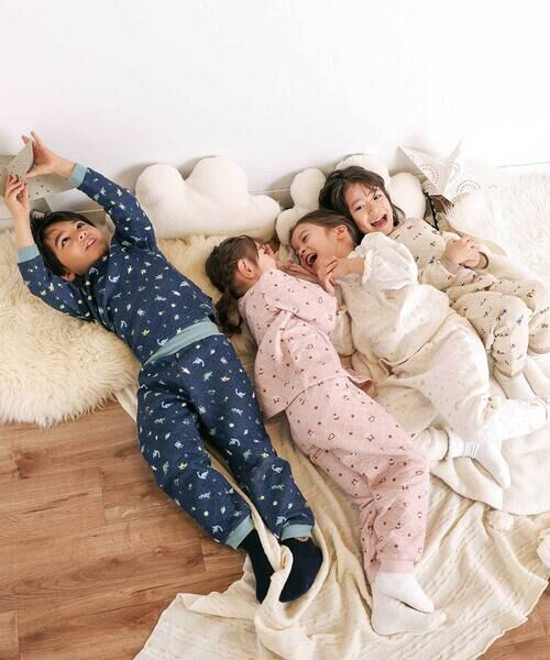 SLAP SLIP / スラップ スリップ ルームウェア | 【スララク/腹巻き一体型】みんな快眠！長袖みんみんキルティングパジャマ 上下セット(80~130cm) | 詳細10