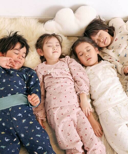 SLAP SLIP / スラップ スリップ ルームウェア | 【スララク/腹巻き一体型】みんな快眠！長袖みんみんキルティングパジャマ 上下セット(80~130cm) | 詳細17