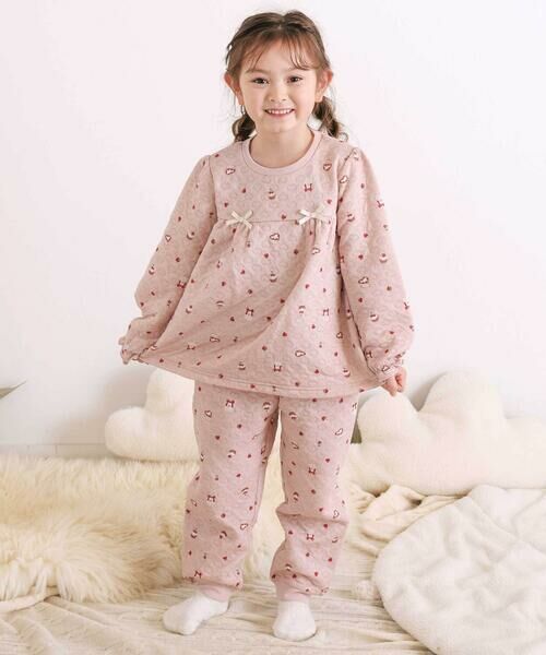 SLAP SLIP / スラップ スリップ ルームウェア | 【スララク/腹巻き一体型】みんな快眠！長袖みんみんキルティングパジャマ 上下セット(80~130cm) | 詳細15