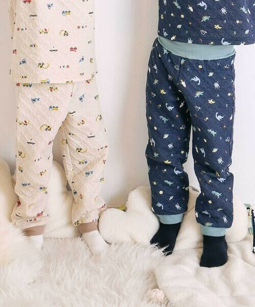 SLAP SLIP / スラップ スリップ ルームウェア | 【スララク/腹巻き一体型】みんな快眠！長袖みんみんキルティングパジャマ 上下セット(80~130cm) | 詳細20