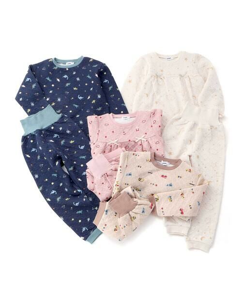 SLAP SLIP / スラップ スリップ ルームウェア | 【スララク/腹巻き一体型】みんな快眠！長袖みんみんキルティングパジャマ 上下セット(80~130cm) | 詳細21