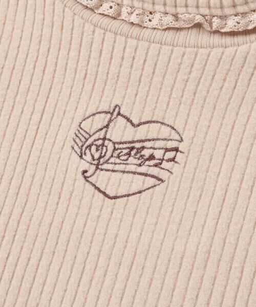 SLAP SLIP / スラップ スリップ Tシャツ | レースハイネックハート刺しゅうトップス(80~130cm) | 詳細6