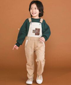 SLAP SLIP / スラップ スリップ サロペット・オールインワン | デニムツイルコーデュロイチェック切り替えサロペット(80~120cm)