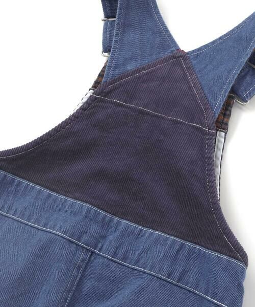 SLAP SLIP / スラップ スリップ サロペット・オールインワン | デニムツイルコーデュロイチェック切り替えサロペット(80~120cm) | 詳細8