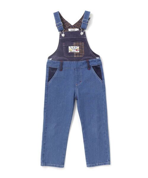 SLAP SLIP / スラップ スリップ サロペット・オールインワン | デニムツイルコーデュロイチェック切り替えサロペット(80~120cm) | 詳細3