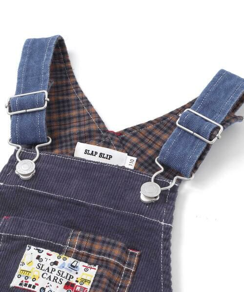 SLAP SLIP / スラップ スリップ サロペット・オールインワン | デニムツイルコーデュロイチェック切り替えサロペット(80~120cm) | 詳細5