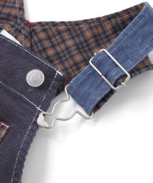 SLAP SLIP / スラップ スリップ サロペット・オールインワン | デニムツイルコーデュロイチェック切り替えサロペット(80~120cm) | 詳細6