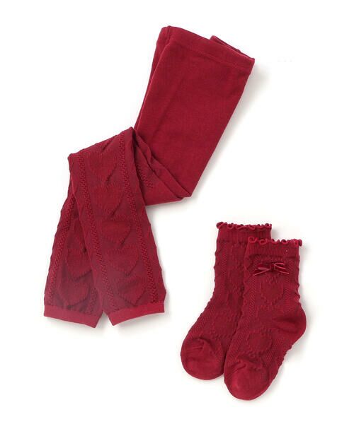 SLAP SLIP/スラップ スリップ ハート柄レギンス&ソックス2点セット(70~130cm) レッド M(100-110cm) SLAP SLIP/スラップ スリップ ハート柄レギンス&ソックス2点セット(70~130cm) レッド M(100-110cm)