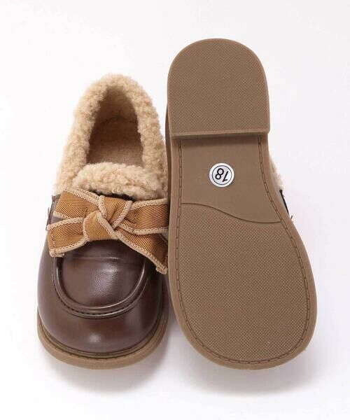 SLAP SLIP / スラップ スリップ スニーカー | リボン付きあったか中ボアローファー(15~18cm) | 詳細10