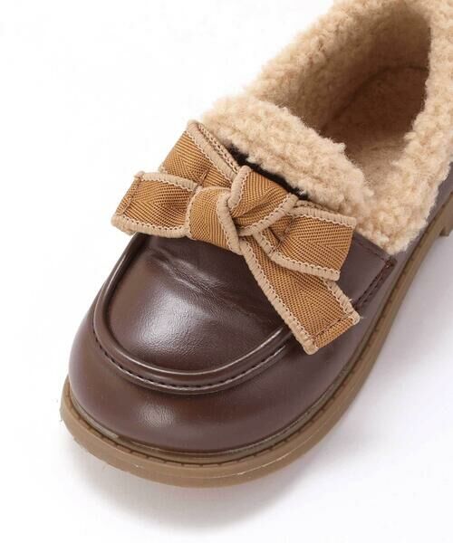 SLAP SLIP / スラップ スリップ スニーカー | リボン付きあったか中ボアローファー(15~18cm) | 詳細8
