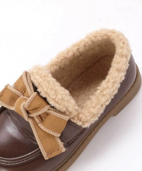 SLAP SLIP / スラップ スリップ スニーカー | リボン付きあったか中ボアローファー(15~18cm) | 詳細9