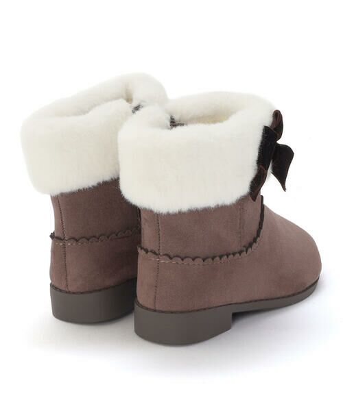 SLAP SLIP / スラップ スリップ ブーツ(ショート丈) | 切り替えスカラップリボンビジュームートンブーツ(15~20cm) | 詳細2