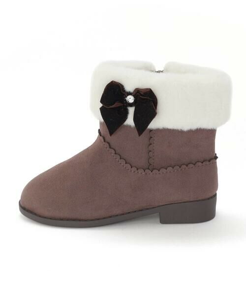 SLAP SLIP / スラップ スリップ ブーツ(ショート丈) | 切り替えスカラップリボンビジュームートンブーツ(15~20cm) | 詳細3