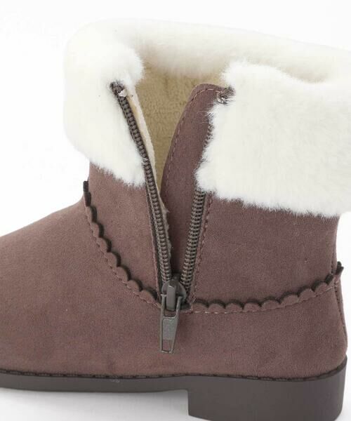 SLAP SLIP / スラップ スリップ ブーツ(ショート丈) | 切り替えスカラップリボンビジュームートンブーツ(15~20cm) | 詳細5