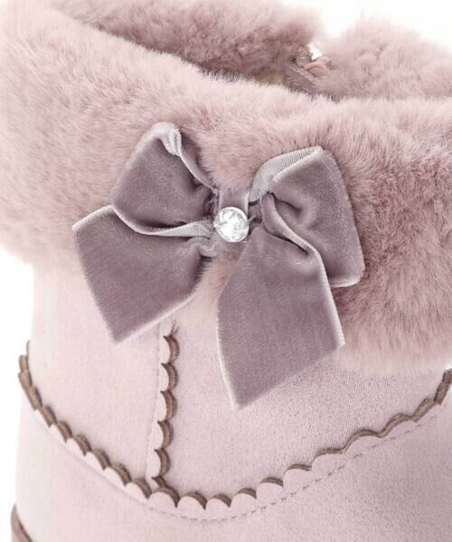 SLAP SLIP / スラップ スリップ ブーツ(ショート丈) | 切り替えスカラップリボンビジュームートンブーツ(15~20cm) | 詳細11