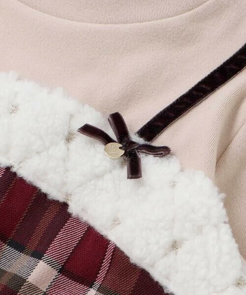 SLAP SLIP / スラップ スリップ ミニ丈・ひざ丈ワンピース | 【お揃い】キラキラ刺しゅうボアドッキングワンピース(80~130cm) | 詳細11