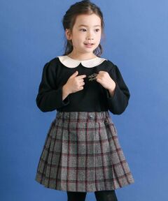 SLAP SLIP / スラップ スリップ ミニ丈・ひざ丈ワンピース | ティアラ刺しゅう付きチェックプリーツドッキングワンピース(90~130cm)