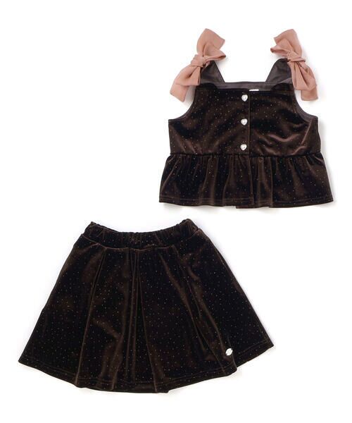 SLAP SLIP / スラップ スリップ その他トップス | きらめくラメドットベロアビスチェセットアップ(90~130cm) | 詳細3