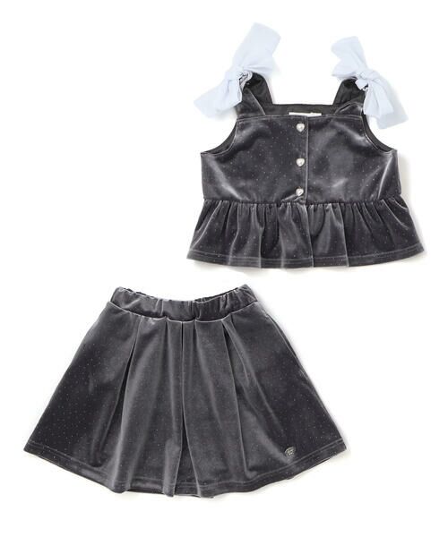 SLAP SLIP / スラップ スリップ その他トップス | きらめくラメドットベロアビスチェセットアップ(90~130cm) | 詳細10