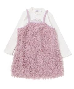 SLAP SLIP / スラップ スリップ その他トップス | キラキラモチーフ長袖Tシャツ+ファーキャミワンピセット(90~130cm)