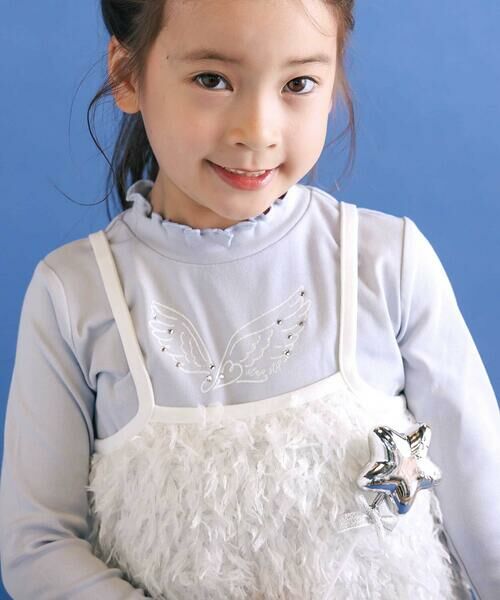 SLAP SLIP / スラップ スリップ その他トップス | キラキラモチーフ長袖Tシャツ+ファーキャミワンピセット(90~130cm) | 詳細2