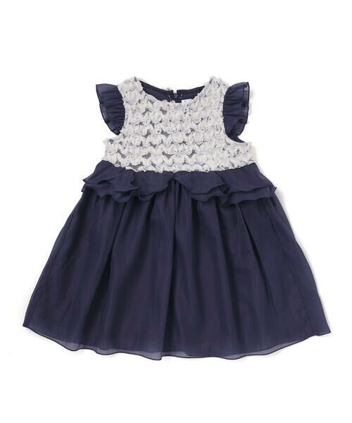 SLAP SLIP / スラップ スリップ ミニ丈・ひざ丈ワンピース | ふわふわオーガンジーフリルリボンペプラムドレス風ジャンパースカート(90~130cm) | 詳細1